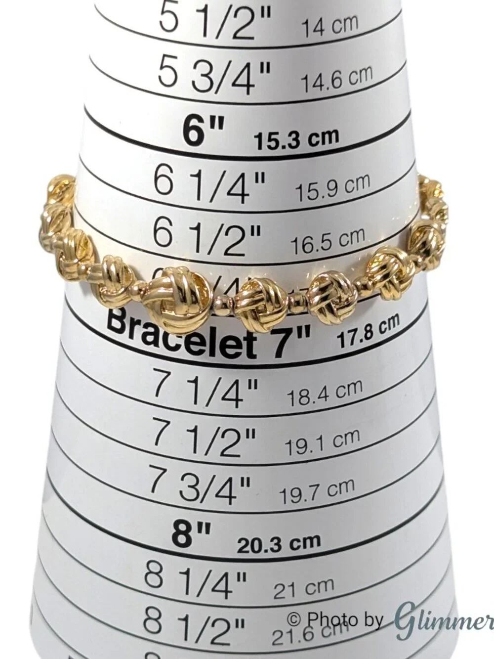 Rosette Faux Monkey Fist Knot Graduated Gold Tone Bracelet